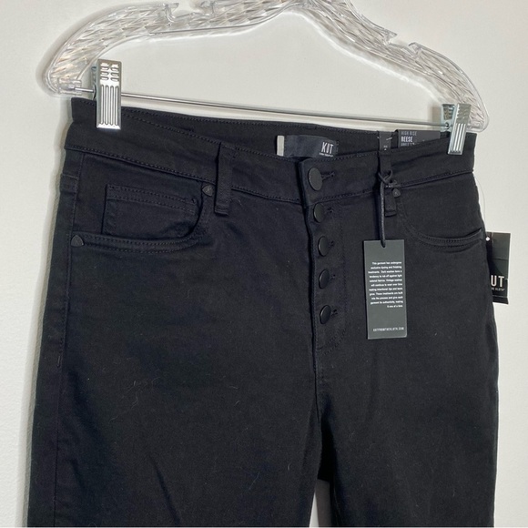 Kut From the Kloth Reese Black Button Fly High Rise Ankle Straight Leg Jeans - Picture 3 of 10